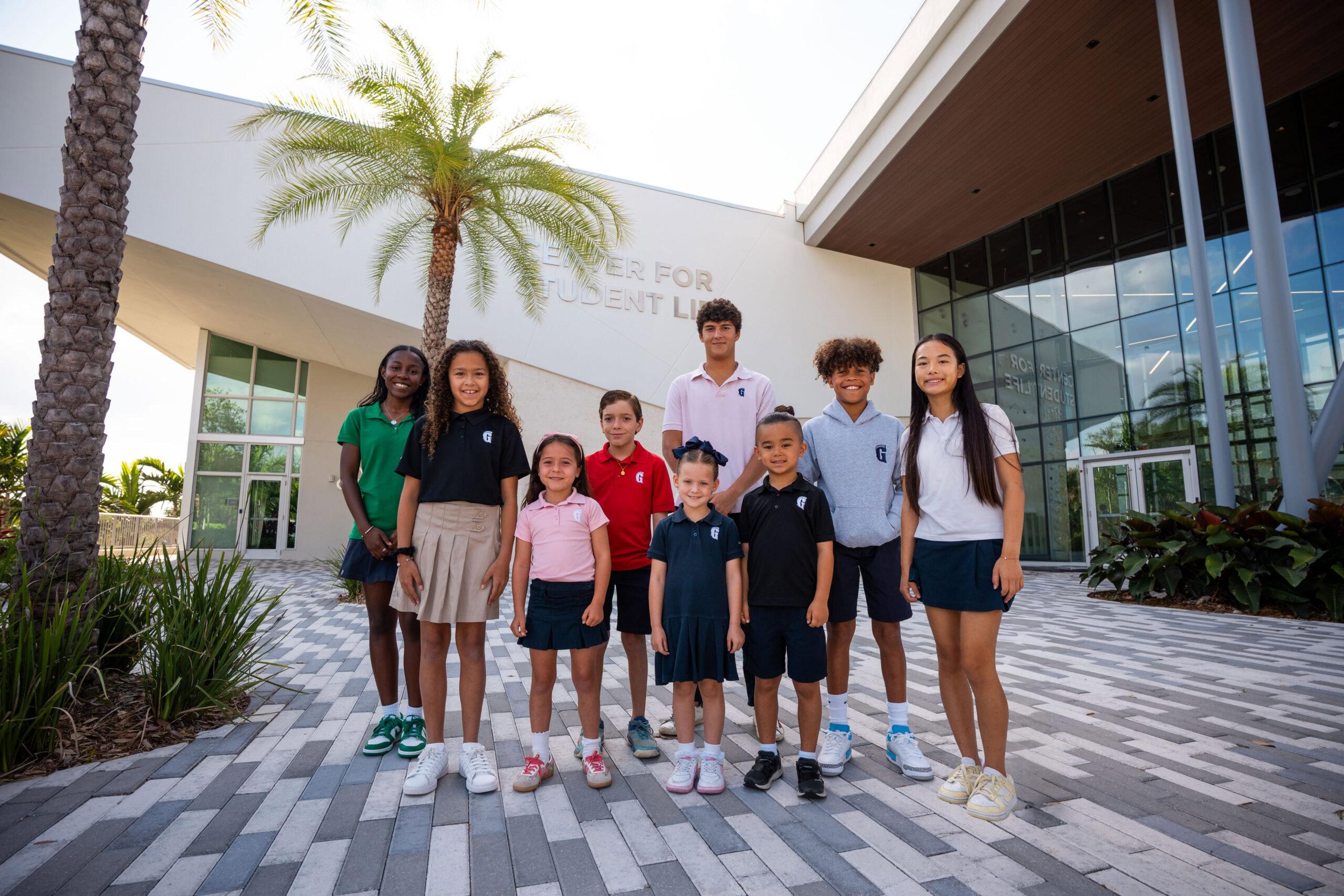 Gulliver Prep students outside their school campus